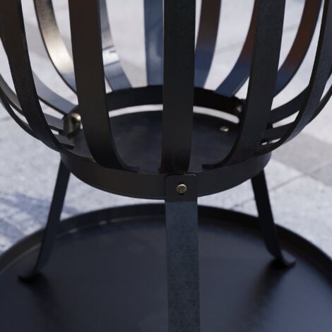 Steel Brazier Square BBQ Fire Pit Grill Patio Garden Outdoor Camping Heater Log Burner