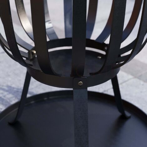 Steel Brazier Square BBQ Fire Pit Grill ...