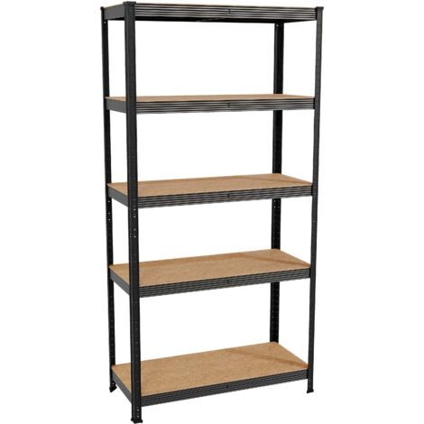 5 Tier Garage Shelving Unit Heavy Duty Storage Racking Shelf Boltless Rack, Black (1/5)