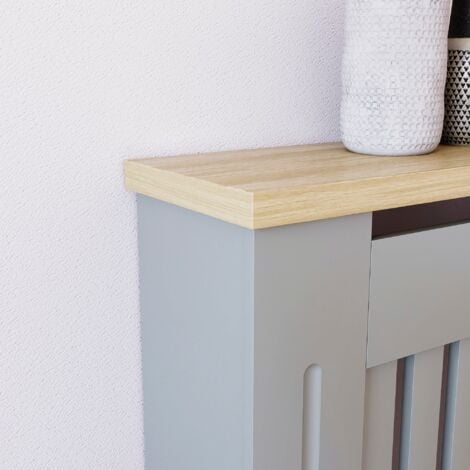 Arlington Radiator Cover MDF Modern Cabinet Slatted Grill, Grey, Medium