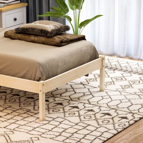 Milan 3ft Single Solid Pine Wood Bed Frame, Low Foot End, 90 x 190 cm, Pine