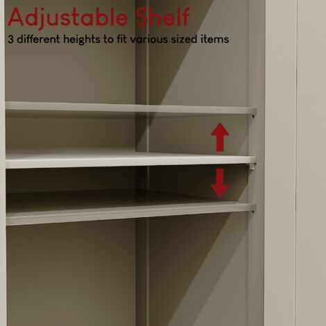 Priano 2 Door Tallboy Freestanding Bathroom Cabinet Cupboard, Grey-&-Oak