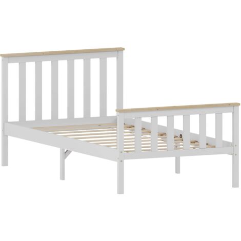 Milan 3ft Single Solid Pine Wood Bed Frame, High Foot End, 90 x 190 cm ...