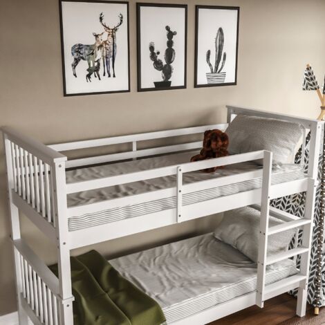 Milan 3ft Single Wood Detachable Bunk Bed, 90 x 190 cm, White