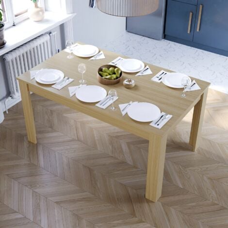 Medina 6 Seater Dining Table MDF Wood, 150 x 90 cm, Oak