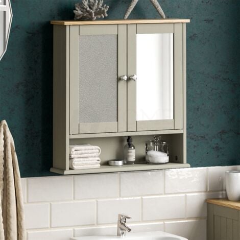 White Home Discount Priano Bathroom Cabinet Single Wall Mounted Storage Cupboard Shelf 