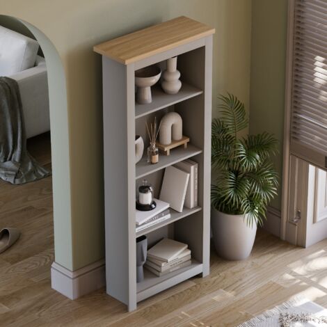 Arlington 4 Tier Bookcase Shelving Storage Unit, Grey