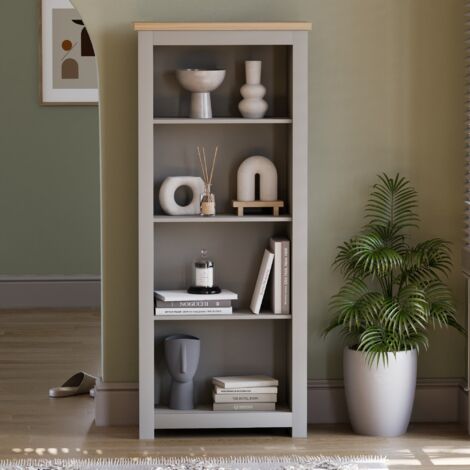 Arlington 4 Tier Bookcase Shelving Storage Unit, Grey