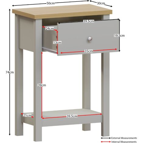 Arlington 1 Drawer Console Table With Shelf Side End Hallway Table, Grey