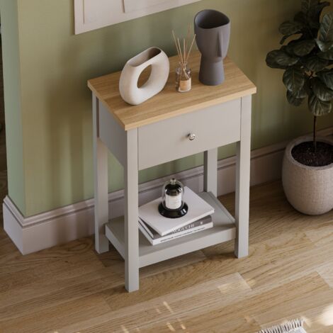 Arlington 1 Drawer Console Table With Shelf Side End Hallway Table, Grey