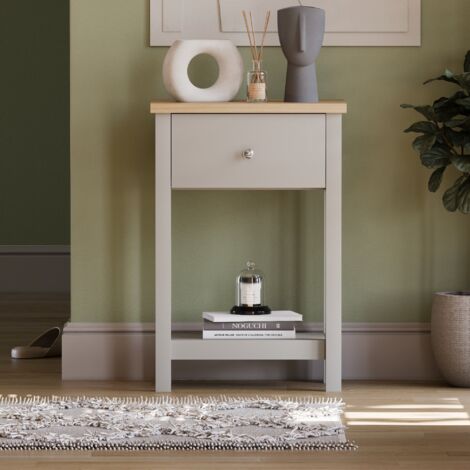 Arlington 1 Drawer Console Table With Shelf Side End Hallway Table, Grey