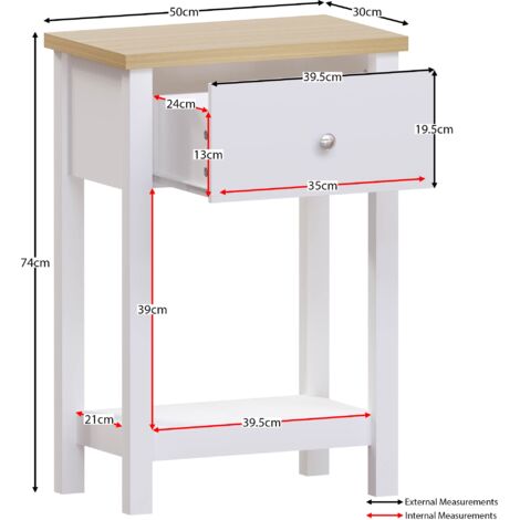 Arlington 1 Drawer Console Table With Shelf Side End Hallway Table, White