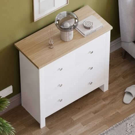 Arlington 4 Drawer Chest of Drawers Bedroom Storage Furniture, White