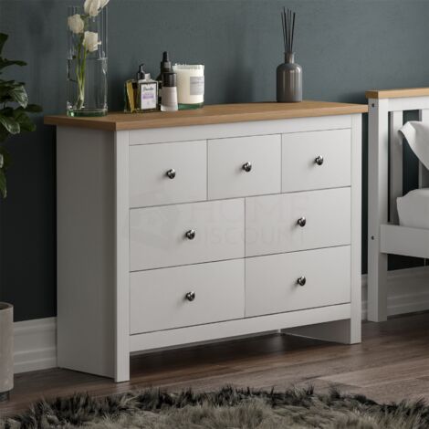 Arlington 7 Drawer Chest of Drawers Bedroom Storage Furniture, White