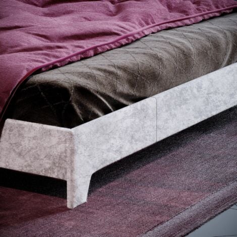 Victoria 5ft King Size Fabric Bed Frame, Silver Velvet, 200 x 150 cm