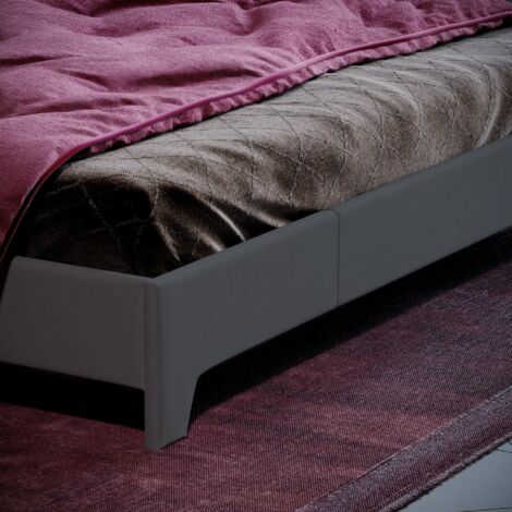 Victoria 5ft King Size Fabric Bed Frame, Dark Grey Linen, 200 x 150 cm