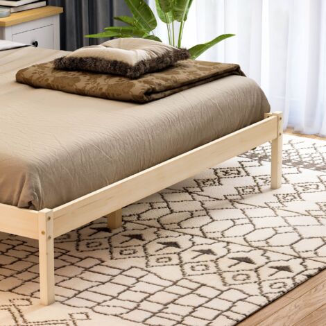 Milan 5ft King Size Solid Pine Wood Bed Frame, Low Foot End, 150 x 200 cm, Pine