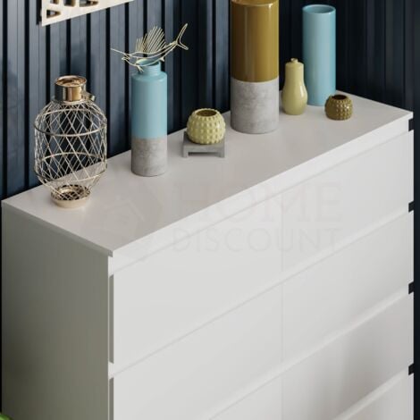 Denver 8 Drawer Chest of Drawers Bedroom Storage Furniture, White