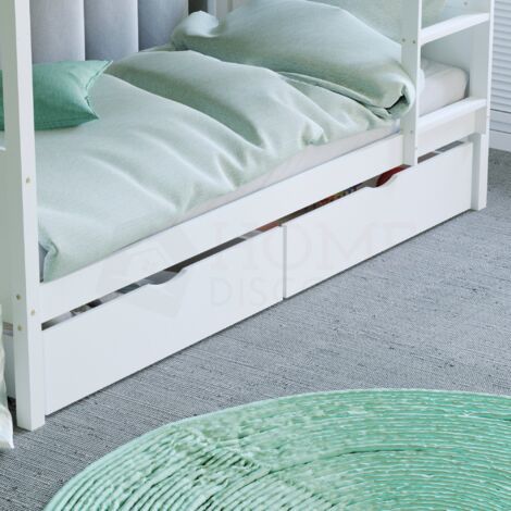 Libra 2 Piece Solid Pine Wood Underbed Drawers, White
