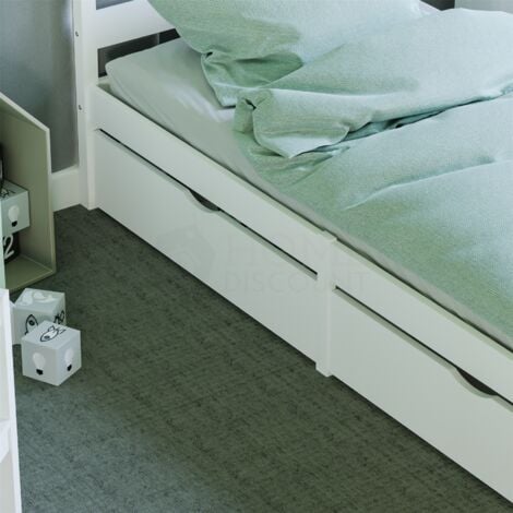 Libra 3ft Single Solid Wood Bed, 190 x 90 cm & 2pc Underbed Drawers, White
