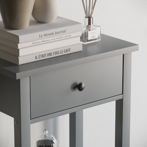Windsor 1 Drawer Console Table With Shelf MDF Side End Hallway Table, Grey