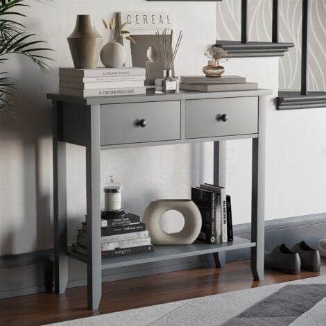 Windsor 2 Drawer Console Table With, Console Table Drawers Shelf