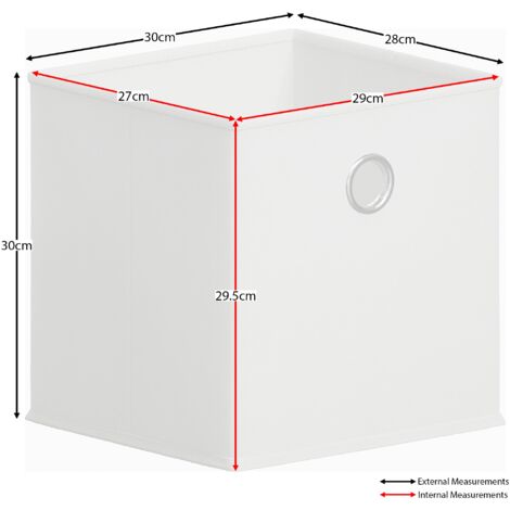 Foldable Storage Box Basket Cube Storage Bookcase Fabric Boxes, White-10-Baskets