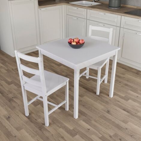 Yorkshire Wooden Dining Table Set Chairs Kitchen Room Furniture, 2-Seater-White
