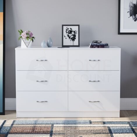 Riano 6 Drawer Wide Chest of Drawers Bedroom Furniture Storage Unit ...