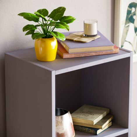 Oxford 4 Tier Cube Bookcase Shelving Storage Unit, Grey