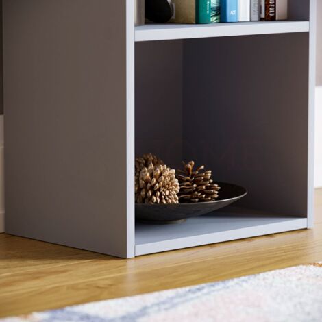 Oxford 4 Tier Cube Bookcase Shelving Storage Unit, Grey