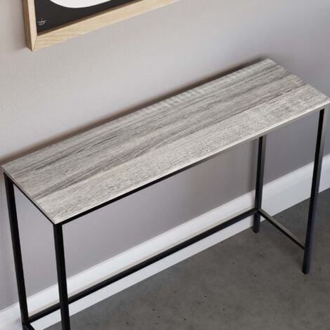 Brooklyn Industrial Console Table Wooden Hallway Living Room Shelf Display, Grey