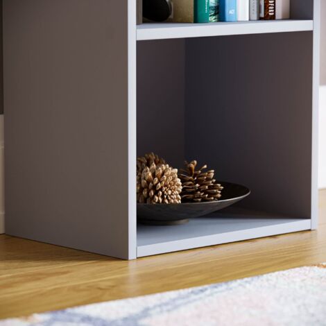 Oxford 5 Tier Cube Bookcase Shelving Storage Unit, Grey