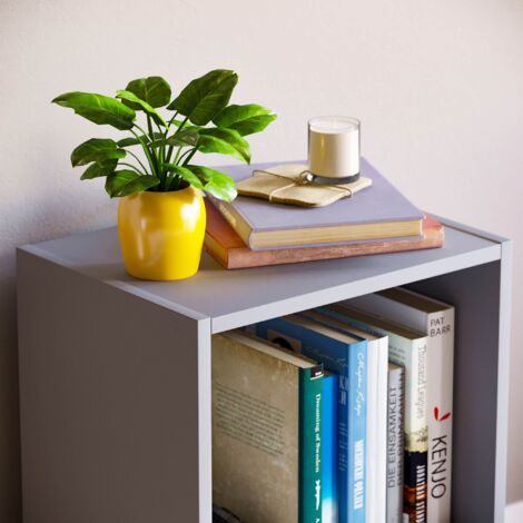 Oxford 2 Tier Cube Bookcase Shelving Storage Unit, Grey