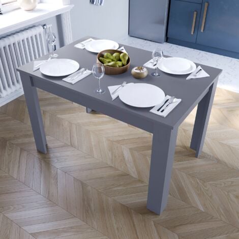 Medina 4 Seater Dining Table MDF Wood, 117 x 76.5 cm, Grey