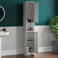 Liano 2 Door Tallboy Freestanding Bathroom Cabinet Cupboard, White