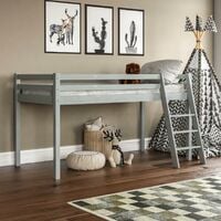 Sydney 3ft Single Solid Pine Wood Bunk Bed, Grey
