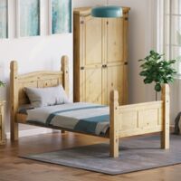 Corona 3ft Single Solid Pine Wood Bed Frame, High Foot End, 190 x 90 cm
