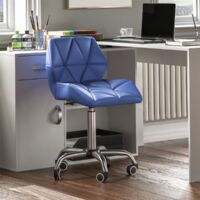 Geo Office Chair Faux Leather Adjustable Computer Desk Chair Padded Swivel Seat, Blue
