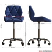 Geo Office Chair Faux Leather Adjustable Computer Desk Chair Padded Swivel Seat, Blue