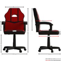 Comet Gaming Chair Office Faux Leather Computer Desk Recliner Swivel Seat, Red & Black