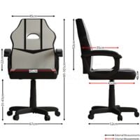 Comet Gaming Chair Office Faux Leather Computer Desk Recliner Swivel Seat, White & Black