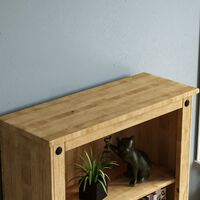 Corona 4 Tier Medium Bookcase Solid Pine Shelving Storage Unit
