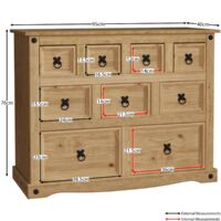 Corona 9 Drawer Merchant Chest Sideboard Cabinet Cupboard Storage