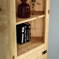 Corona 1 Door Corner Bookcase Solid Pine Shelving Storage Unit