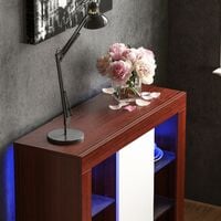 Azura LED Sideboard Large 1 Door Modern High Gloss Storage Cabinet Cupboard, Walnut & White