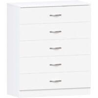 Riano 5 Drawer Chest of Drawers Bedroom Storage Furniture, White