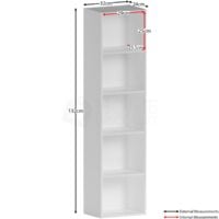Oxford 5 Tier Cube Bookcase Shelving Storage Unit, White
