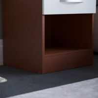 Hulio 1 Drawer Bedside Table High Gloss Cabinet Chest Nightstand Bedroom Furniture, Walnut & White