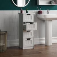 Priano 4 Drawer Freestanding Cabinet Bathroom Storage Cupboard, White